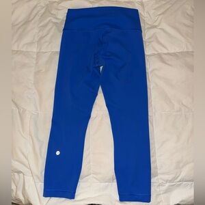 EUC Lululemon Wunder Train High Rise Crop 23" Size 10 Cerulean Blue